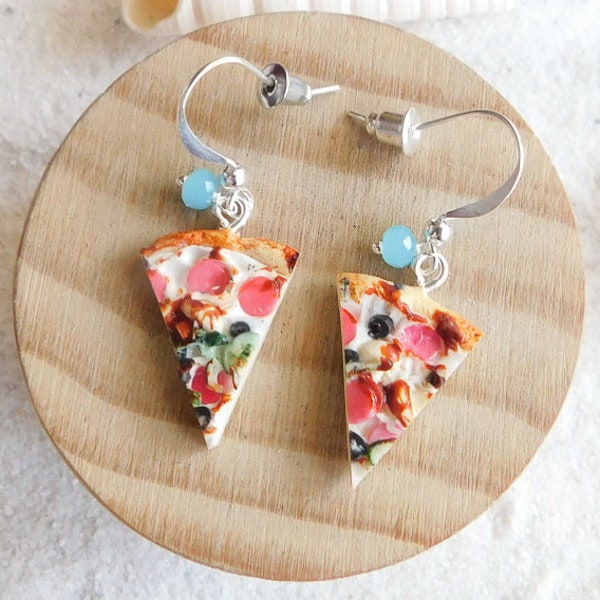 Pizza Earrings, Handmade Food Earrings, Pizza Lover Earrings,  #1242