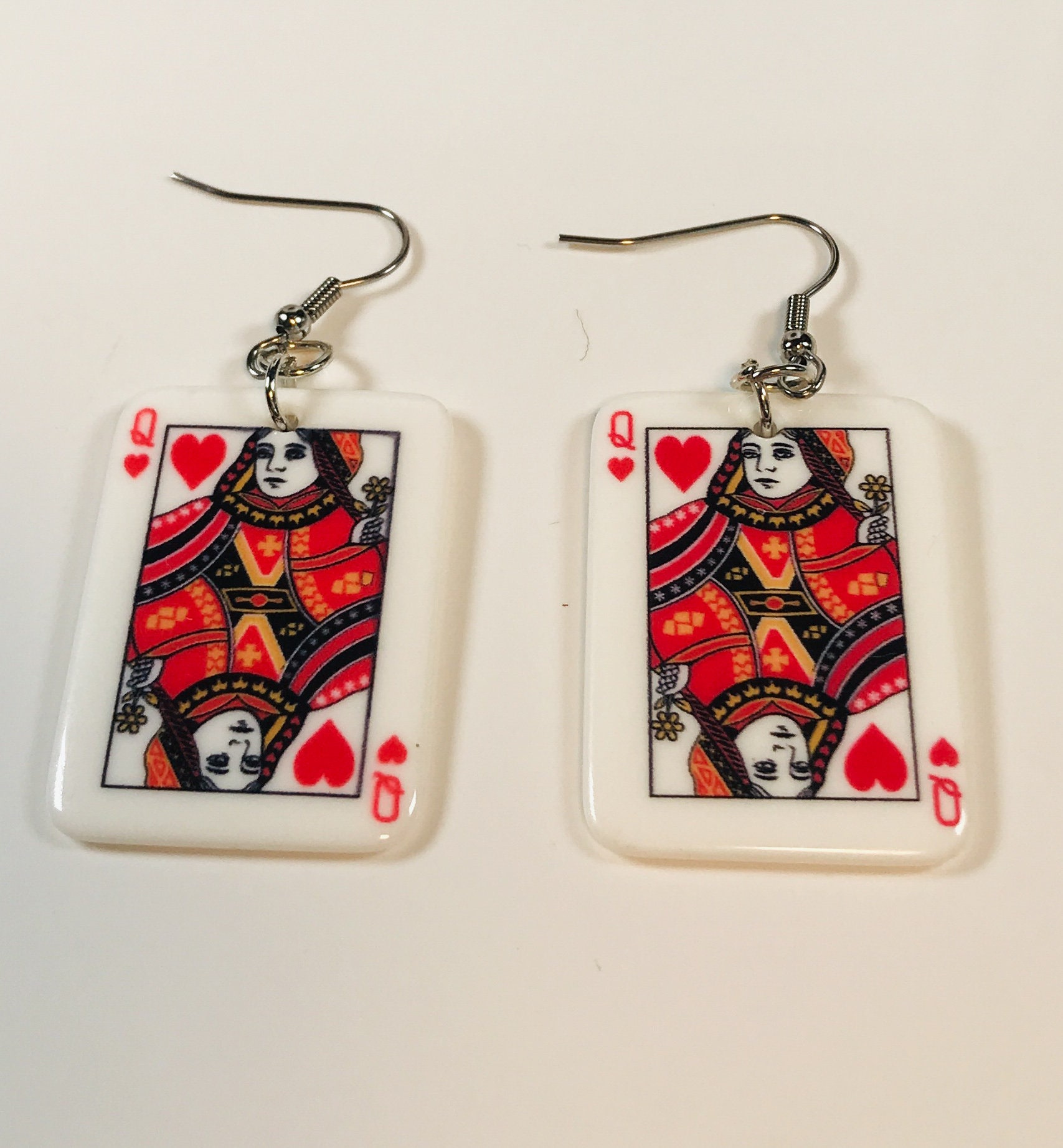 Card Earrings Playing Card Earrings Poker Earrings 2173 Etsy