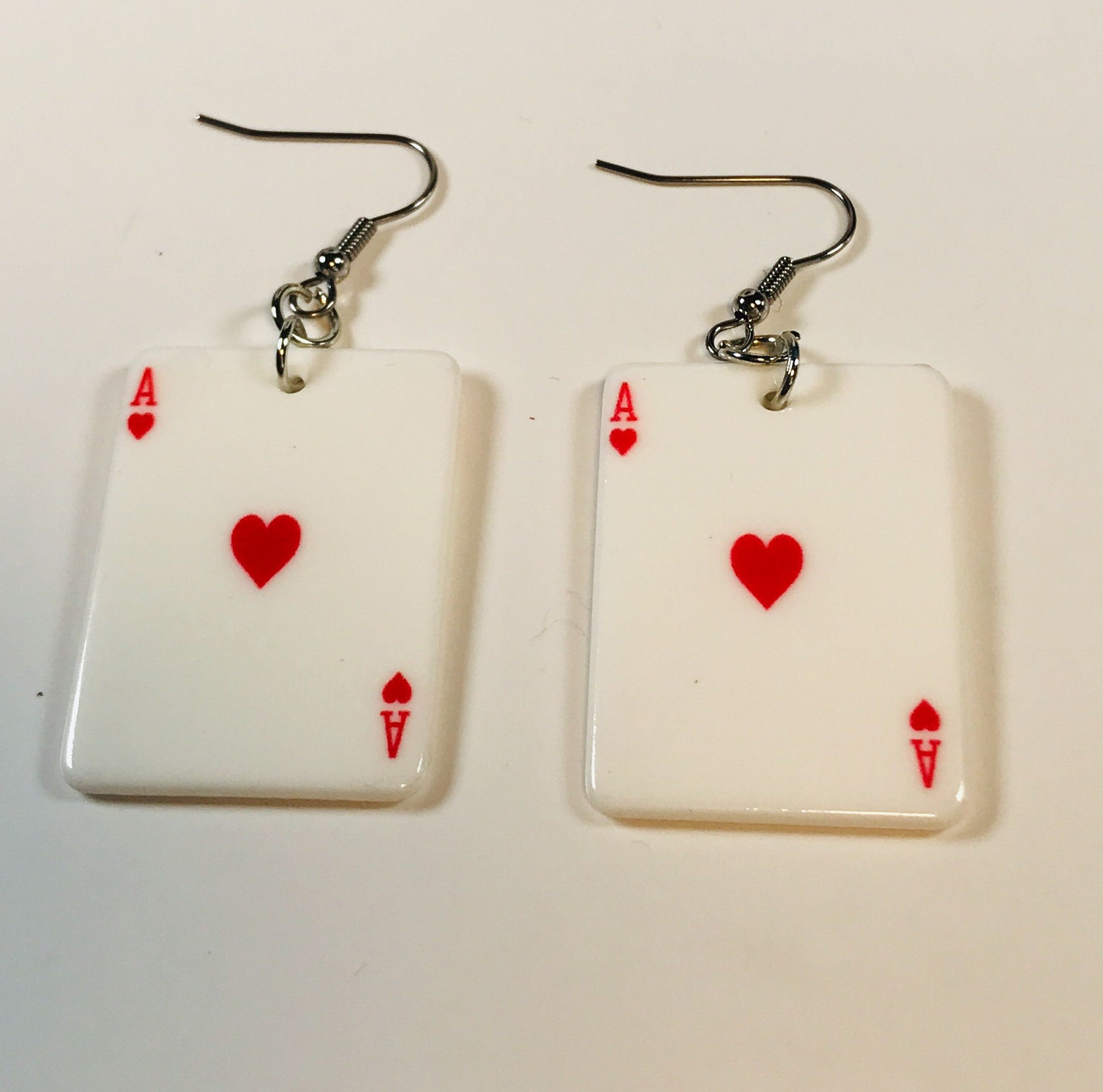 Card Earrings Playing Card Earrings Poker Earrings 2671 Etsy