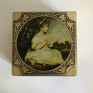 Lata de caramelo de estilo victoriano vintage 2 1/2&quot;x5 1/2&quot; x 5 1/2&quot;
