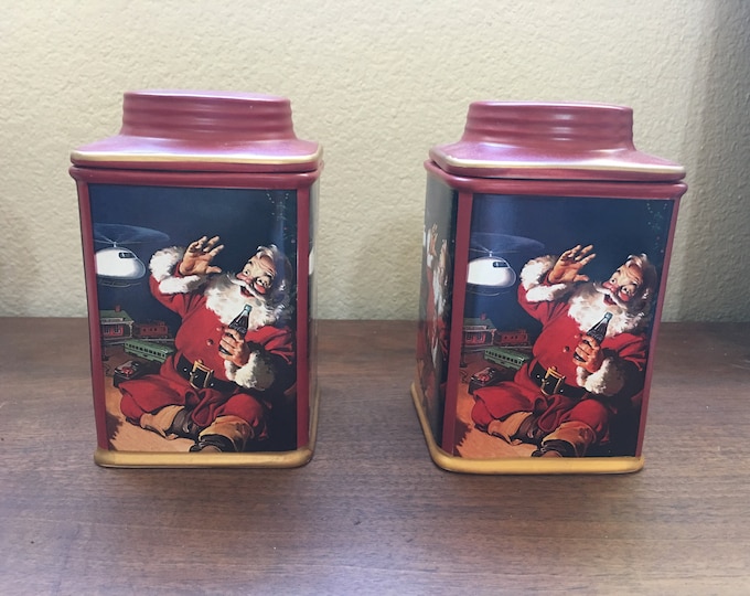 Santa Claus Coca-Cola canister set of two