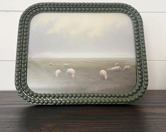 Green Bobbin Resin Picture Frame - holds a 8x10 image