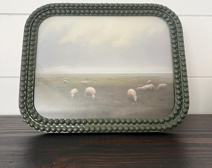 Green Bobbin Resin Picture Frame - holds a 8x10 image