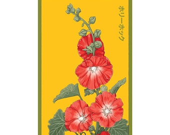Hollyhock Flower Seeds in Vintage Packaging