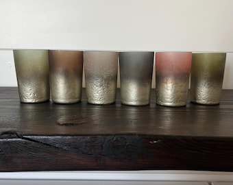 Frosted glass votive tealight/votive holders, boxed set of 6