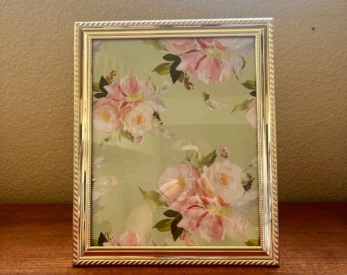 Silver 8 x 10 photo frame with ornate detailing