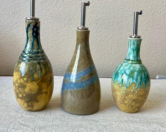 Stoneware Oil Cruet, 10 oz 3 Styles