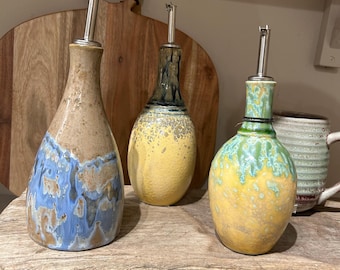 Stoneware Oil Cruet, 10 oz 3 Styles