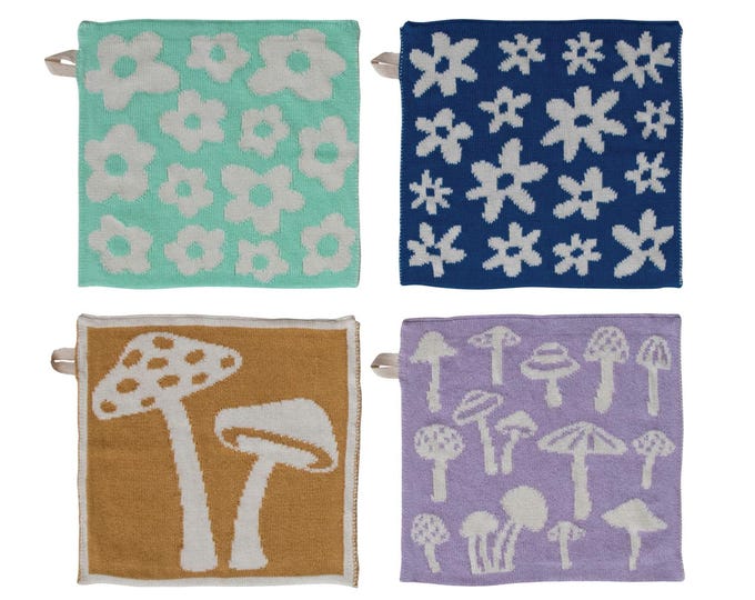 Square cotton burp or wash cloth 4 styles. each sold seperately