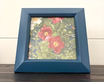 Blue 5.5" x 5.5" Frame, holds 4" x 4" photos.
