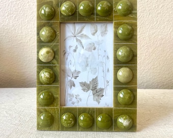 Green Bobbin Resin Picture Frame - Holds 3 1/2"x 5 1/2" Image