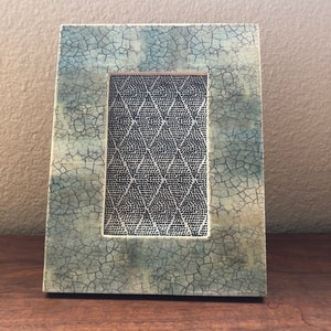 Aqua toned crackled grays 4 x 6