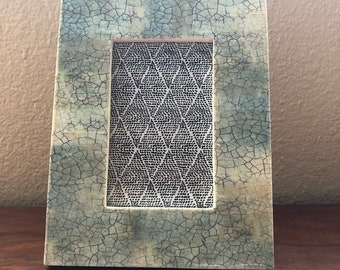 Aqua toned crackled grays 4 x 6