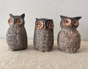 Owl vase. Set of 3