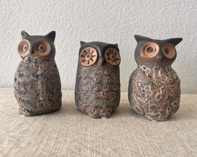 Owl vase. Set of 3