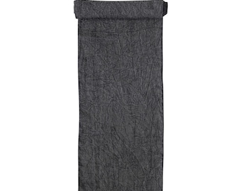Stonewashed linen table runner slate gray  108"L x 14"W