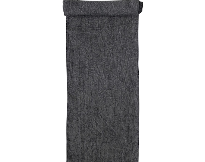 Stonewashed linen table runner slate gray  108"L x 14"W