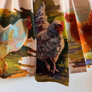 Vintage rooster, tea, towel set of