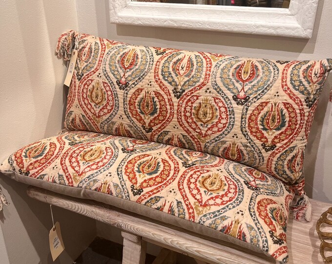Cotton print Ikat lumbar.