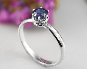 Sapphire engagement ring, vintage sapphire ring art deco engagement ring sapphire alternative engagement ring minimalist blue sapphire rings