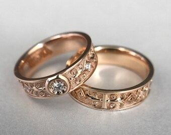 Celtic Wedding Rings Antique Wedding Band Wedding Ring Set Etsy