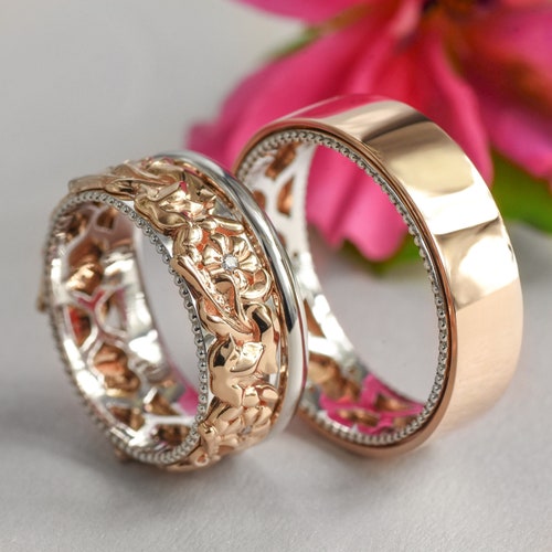 New Infinity His and Hers Set Titanium Wedding Rings: - Etsy