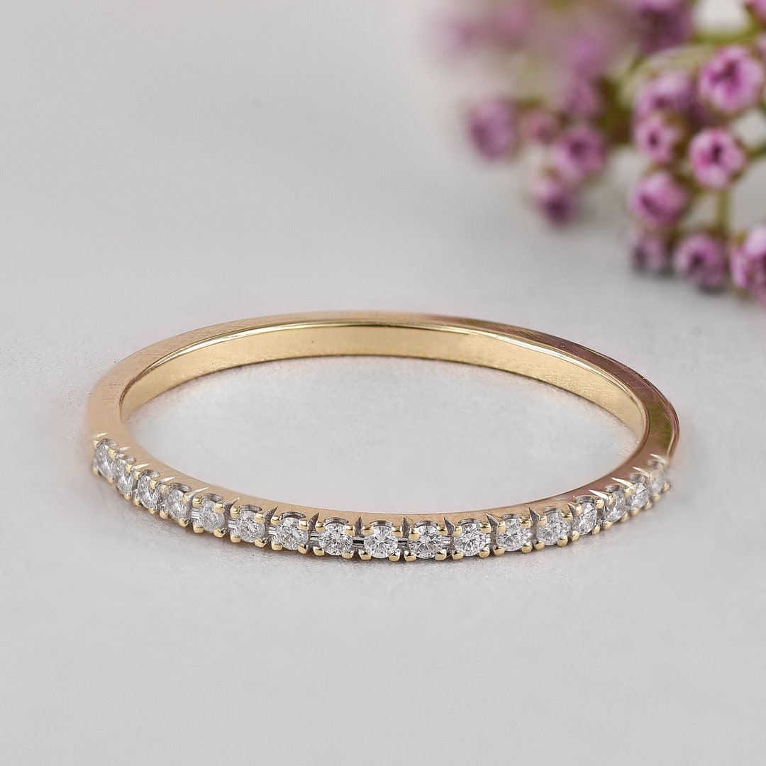 Womens Wedding Band Micro Pave Eternity Diamond Ring Diamond - Etsy