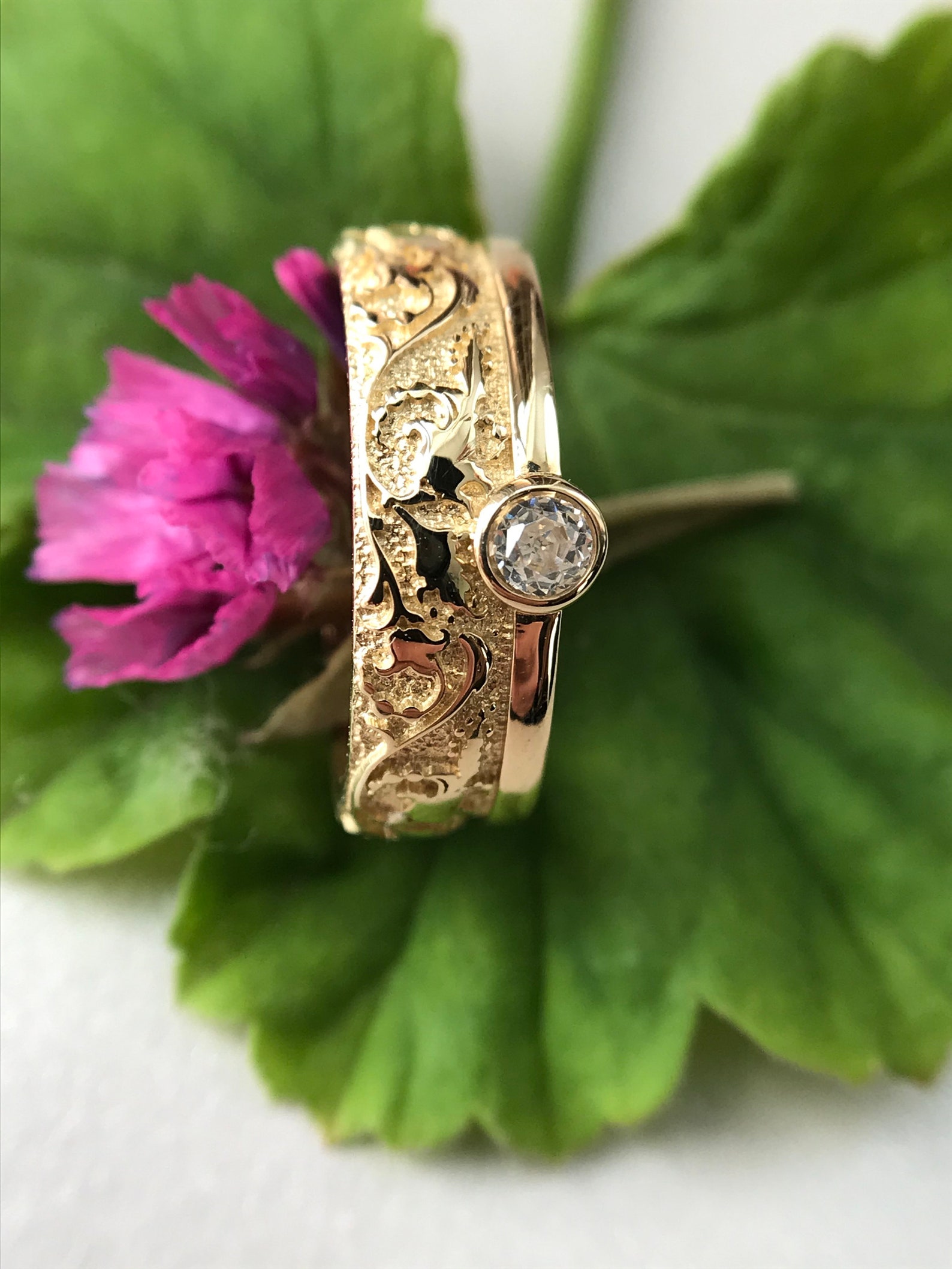 Diamond Wedding Band Vine Wedding Band Antique Wedding Ring Etsy