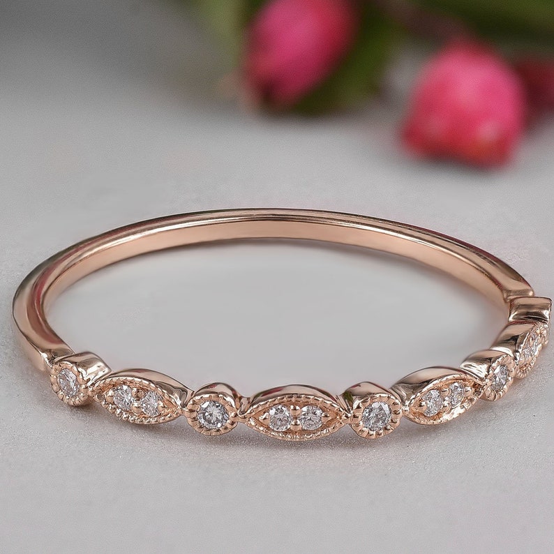 Unique Wedding Band Wedding Bands Women Diamond Wedding Etsy