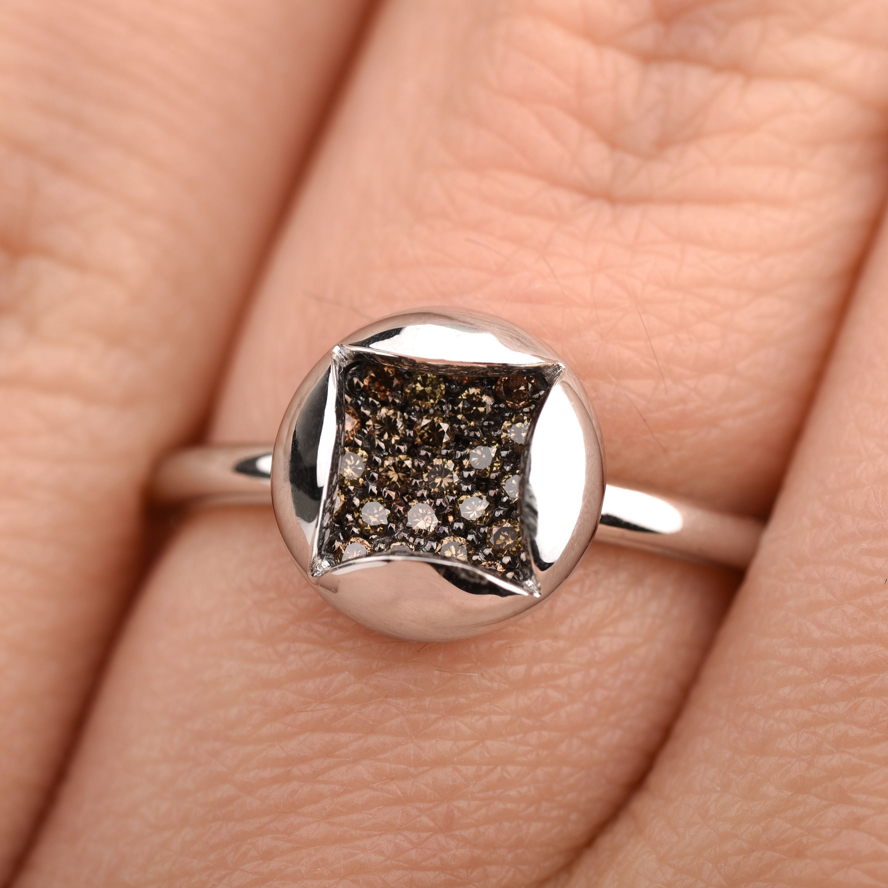 14K Solid Gold Statement Ring Unusual Engagement Ring Gold Etsy UK