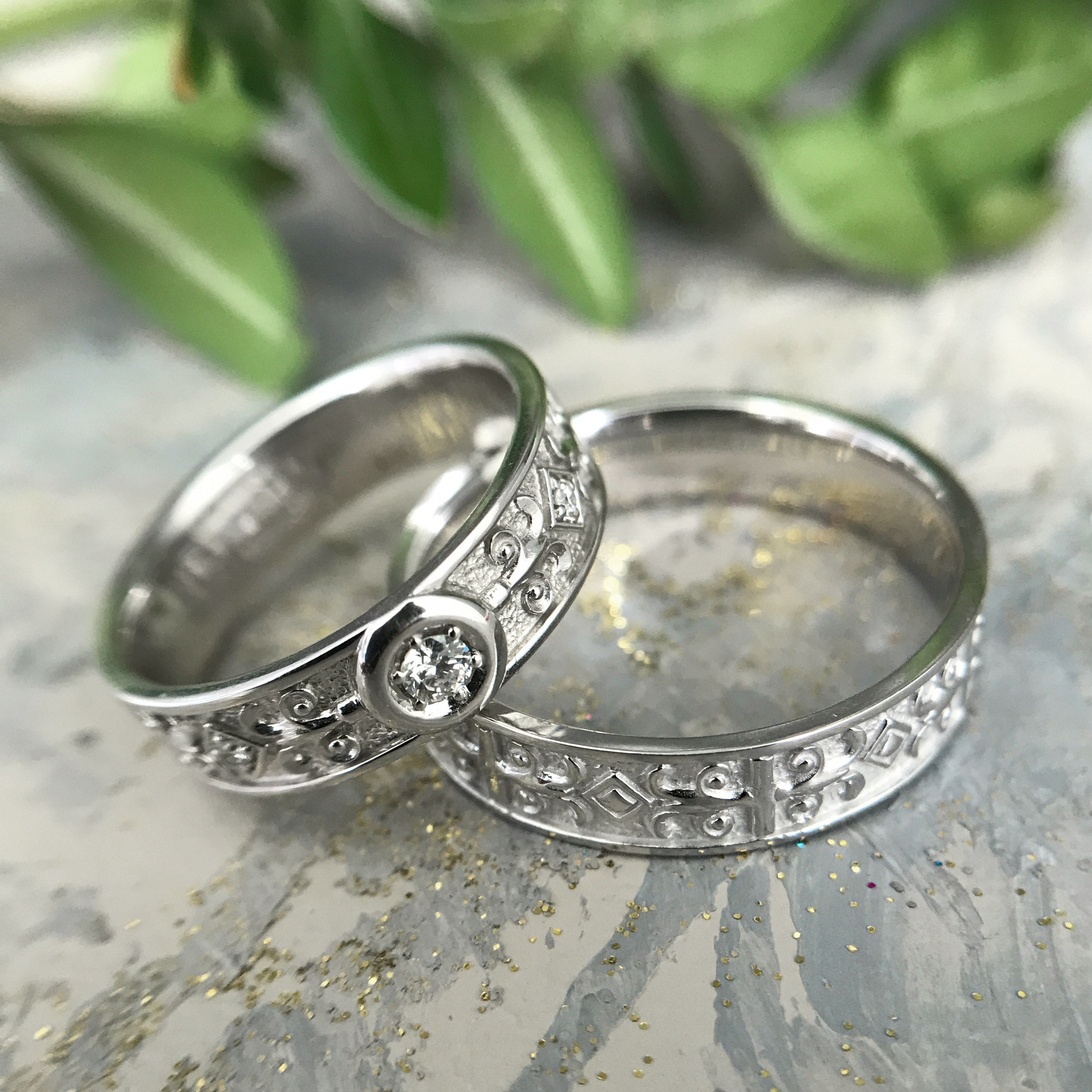 Celtic Wedding Rings Antique Wedding Band Wedding Ring Set Etsy