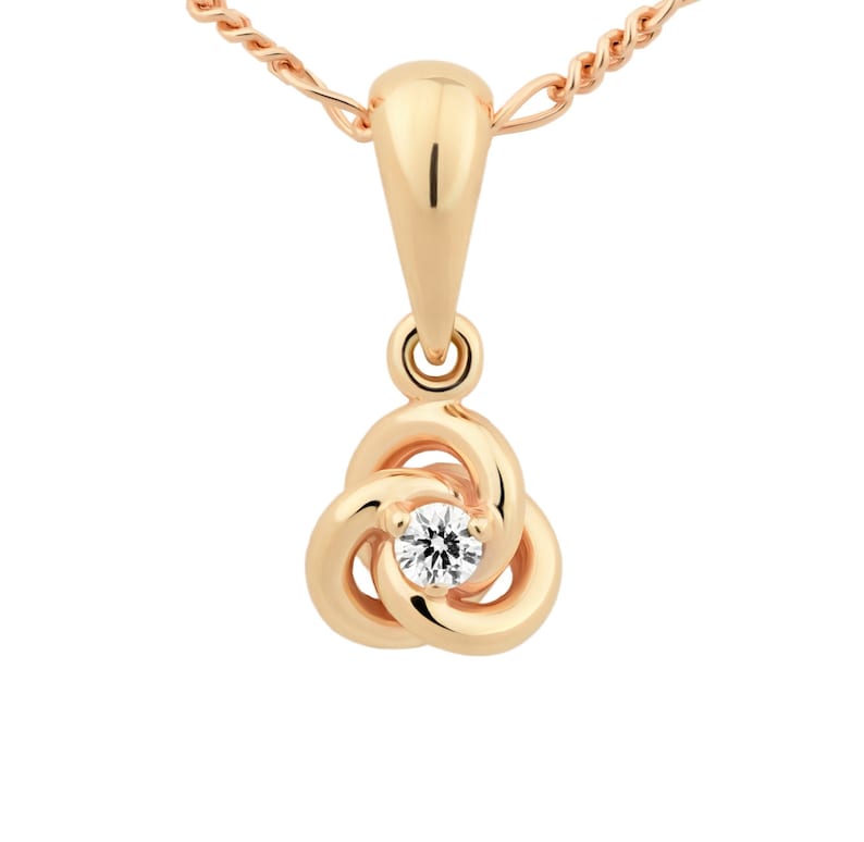 Celtic Knot Necklace Diamond Knot Pendant Love Knot Etsy