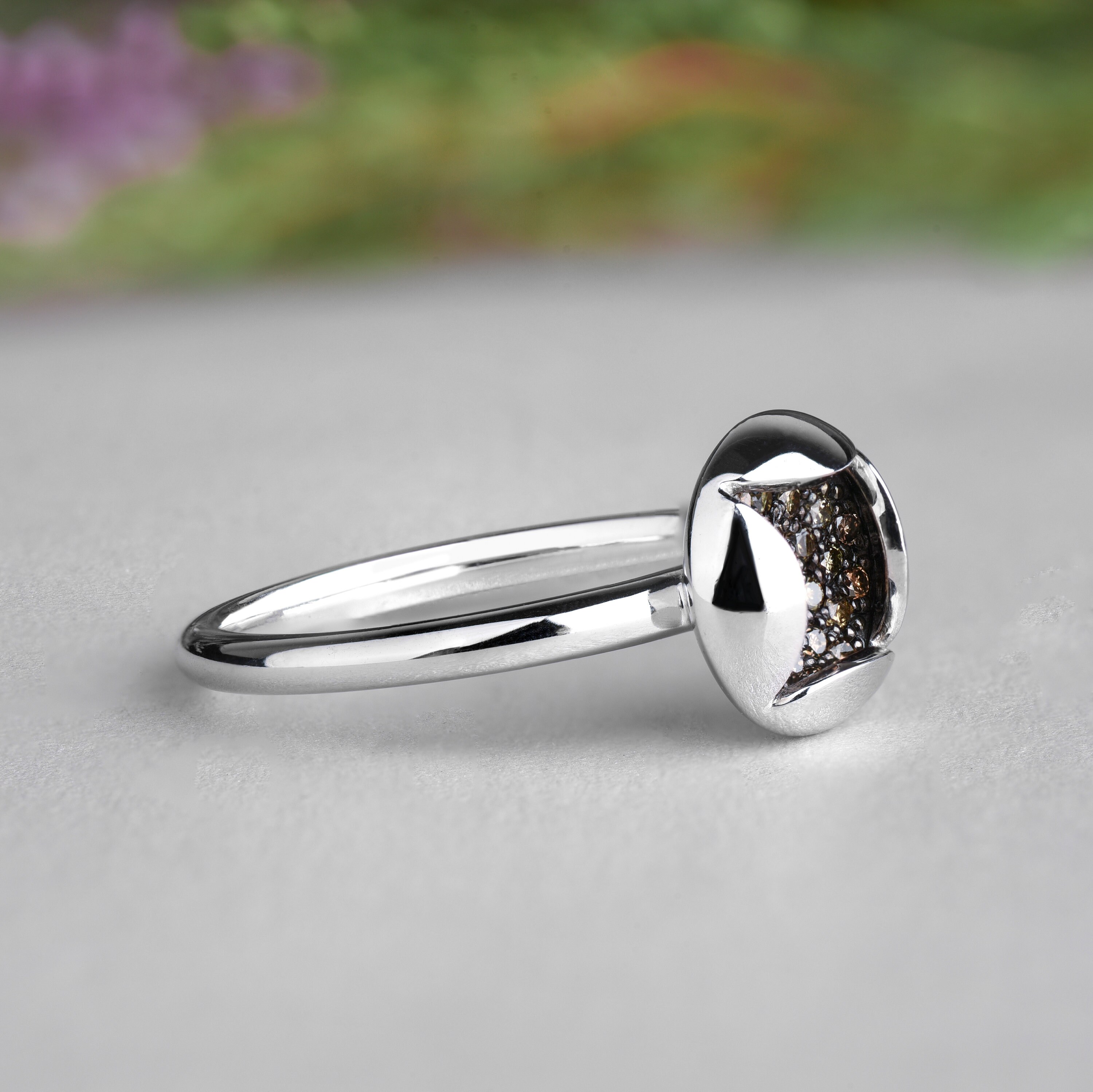 14K Solid Gold Statement Ring Unusual Engagement Ring Gold Etsy UK