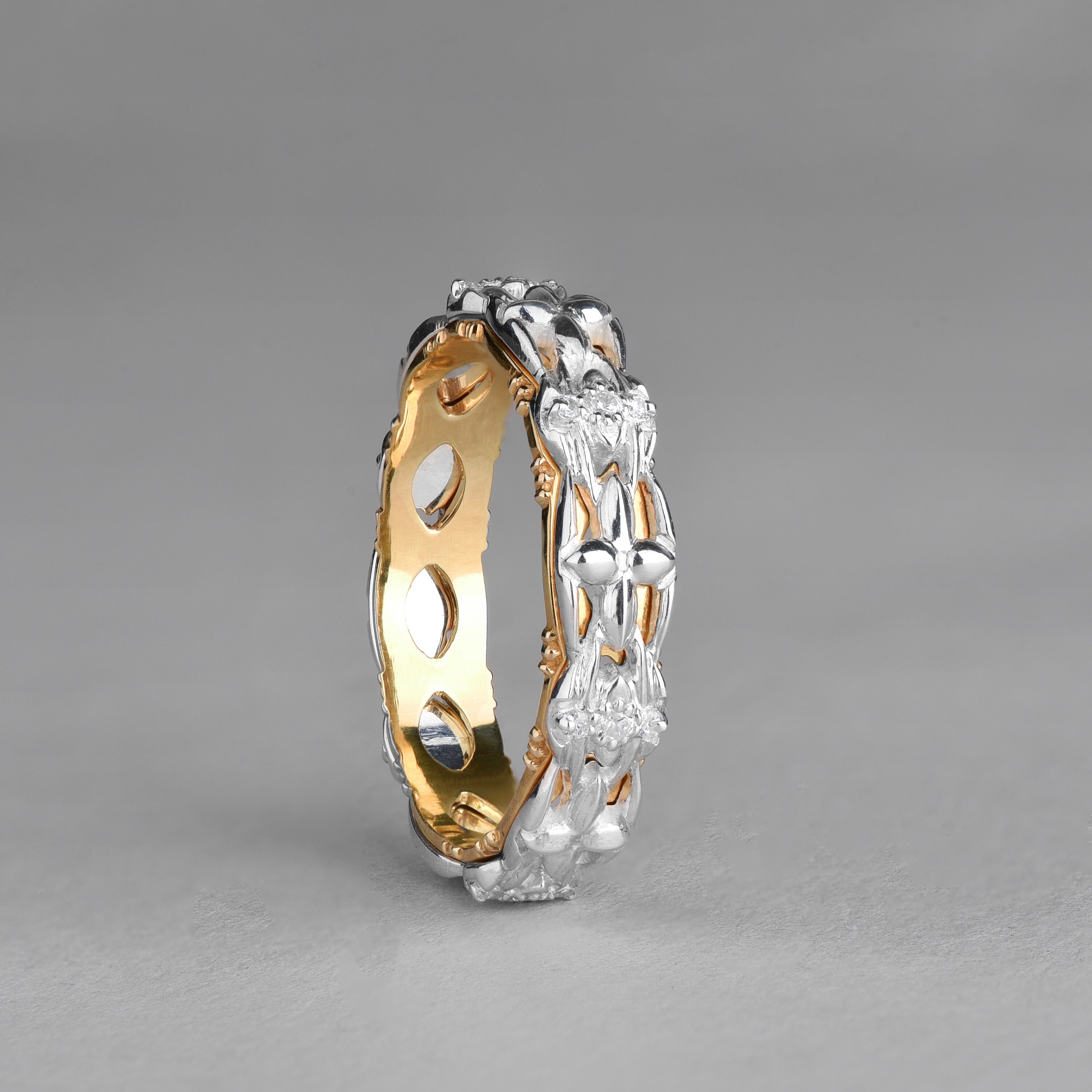 14K solid gold statement ring Celtic ring women Vintage Etsy