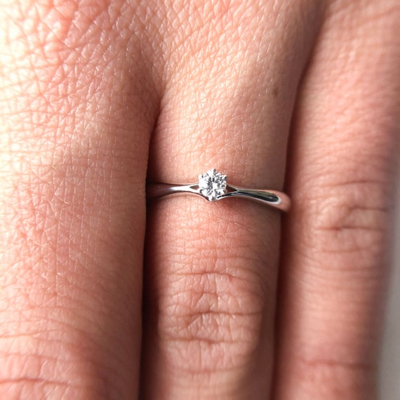 White Gold diamond engagement ring small