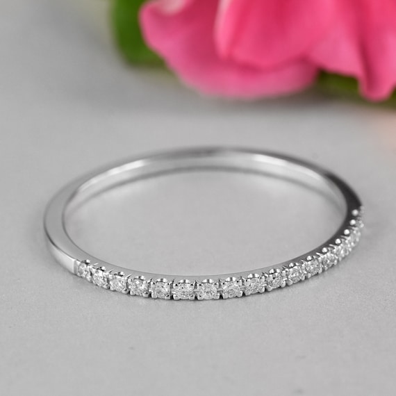 White Gold Wedding Band Women Etsy