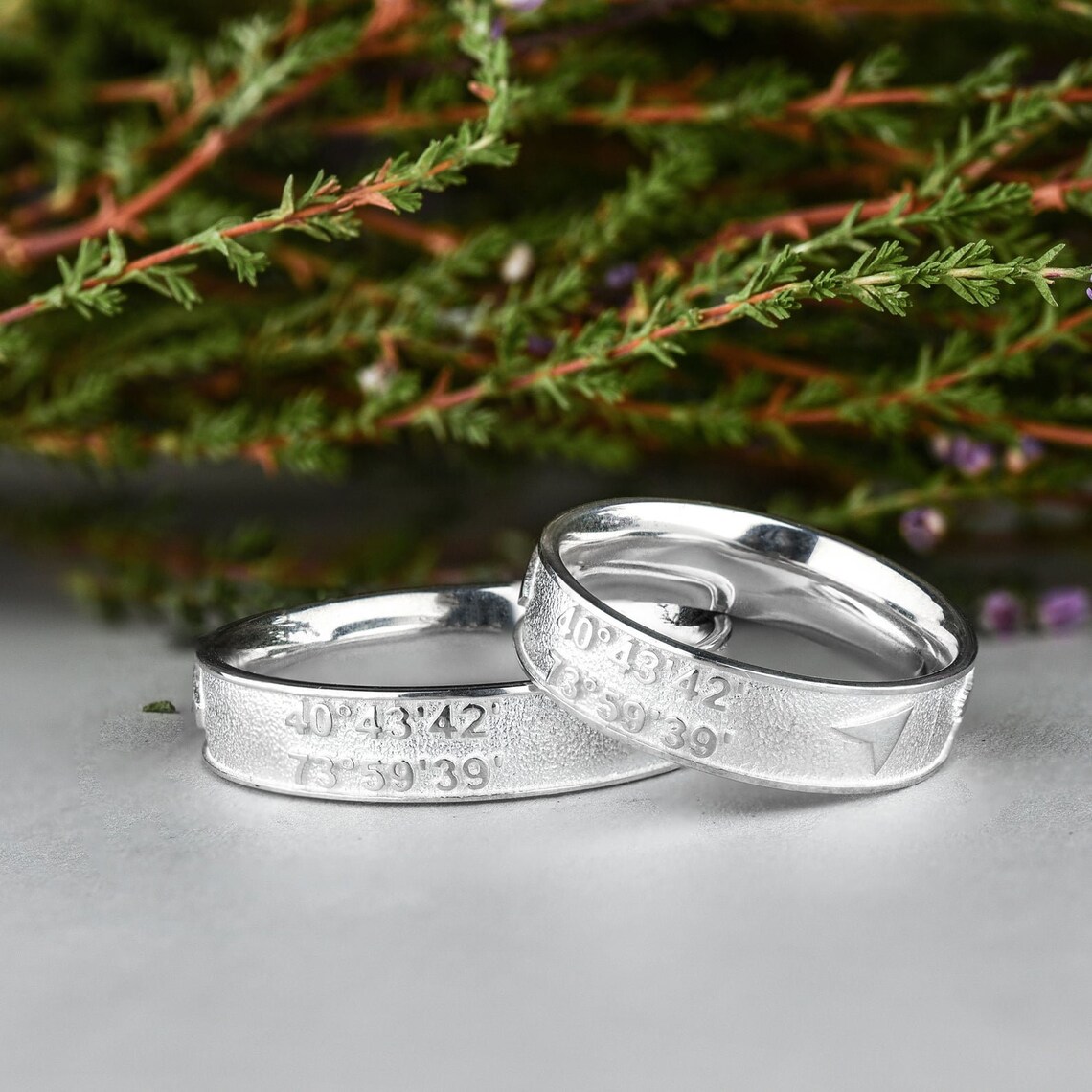 Travel rings for couples Coordinate ring World map matching Etsy