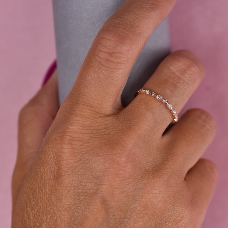 Unique Wedding Band Wedding Bands Women Diamond Wedding Etsy