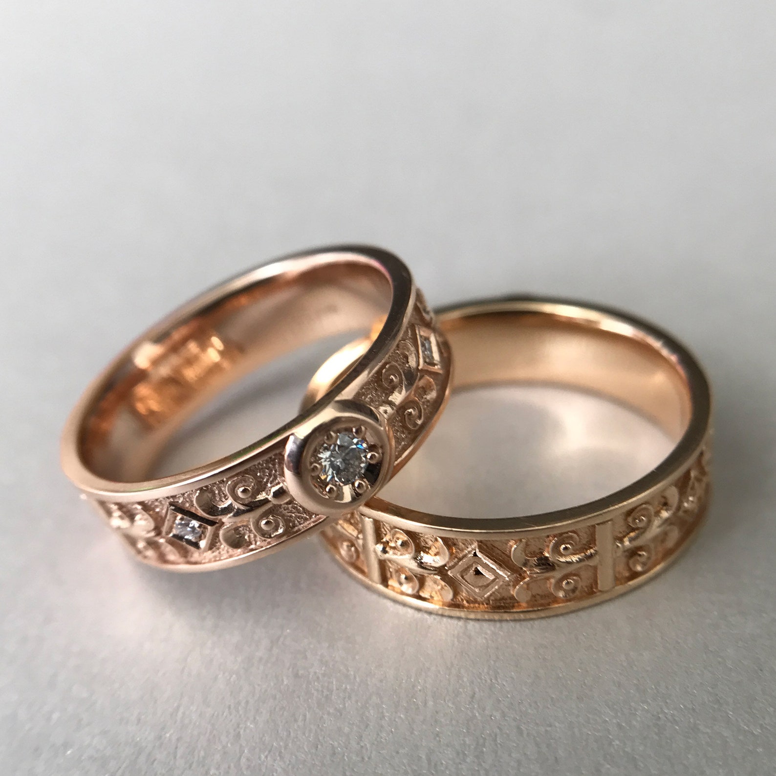 Celtic Wedding Rings Antique Wedding Band Wedding Ring Set - Etsy