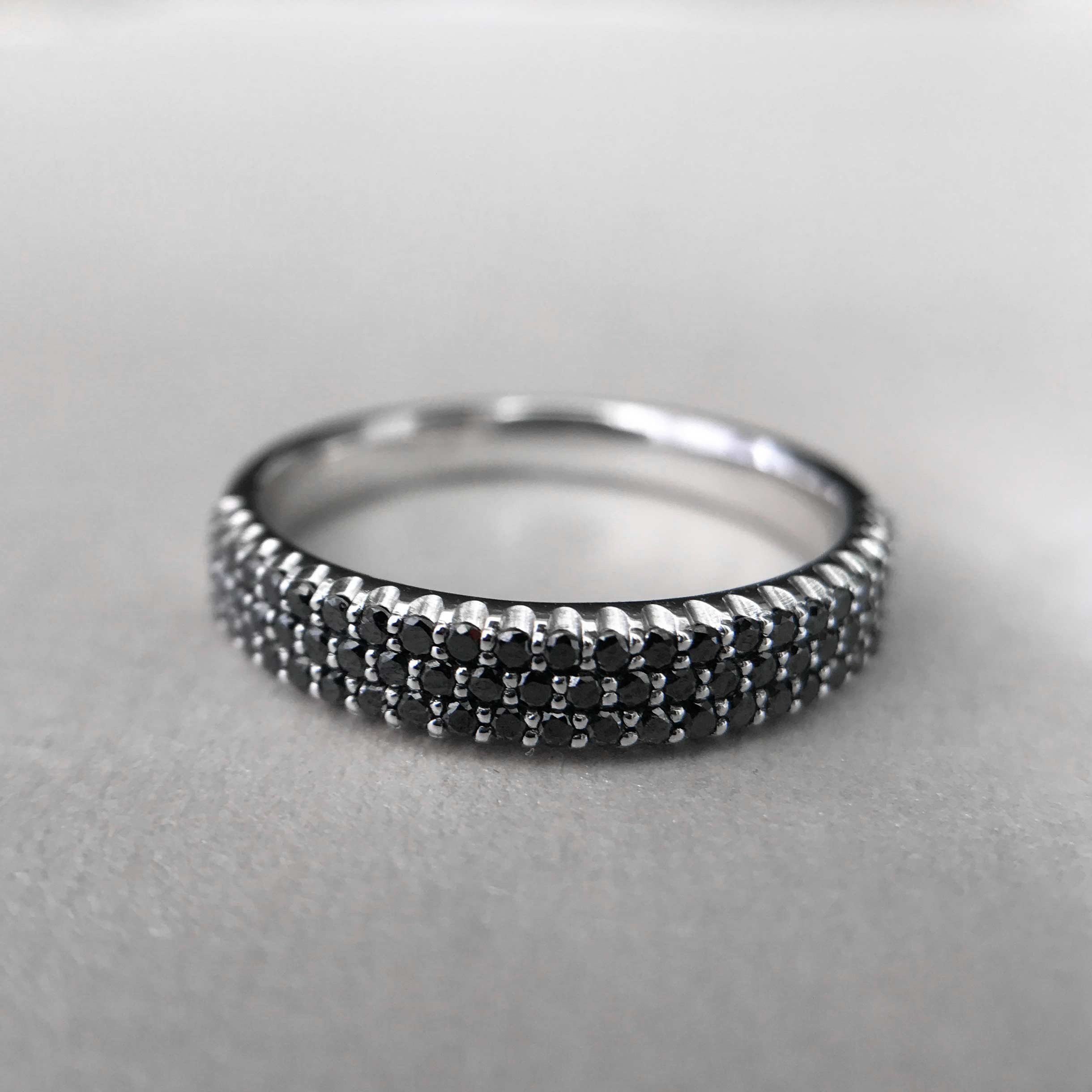 Black Eternity Band Gold Dome Ring Goth Wedding Ring Black Etsy