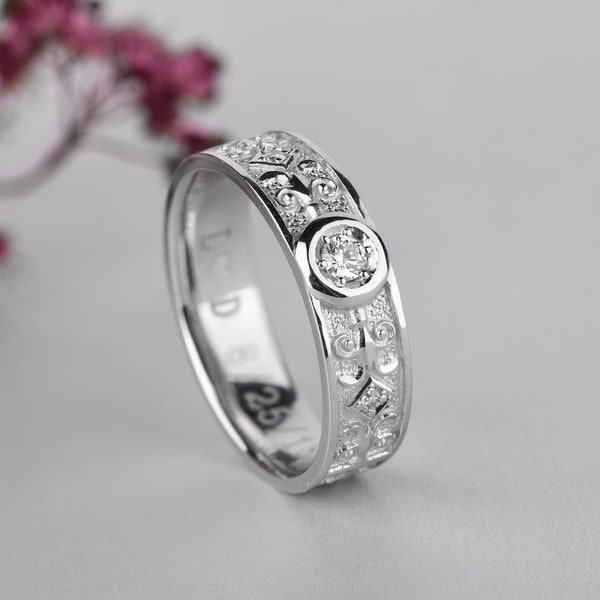 Celtic Wedding Ring, Norse Ring, Viking ring, Gold pagan ring, Wedding Band Women