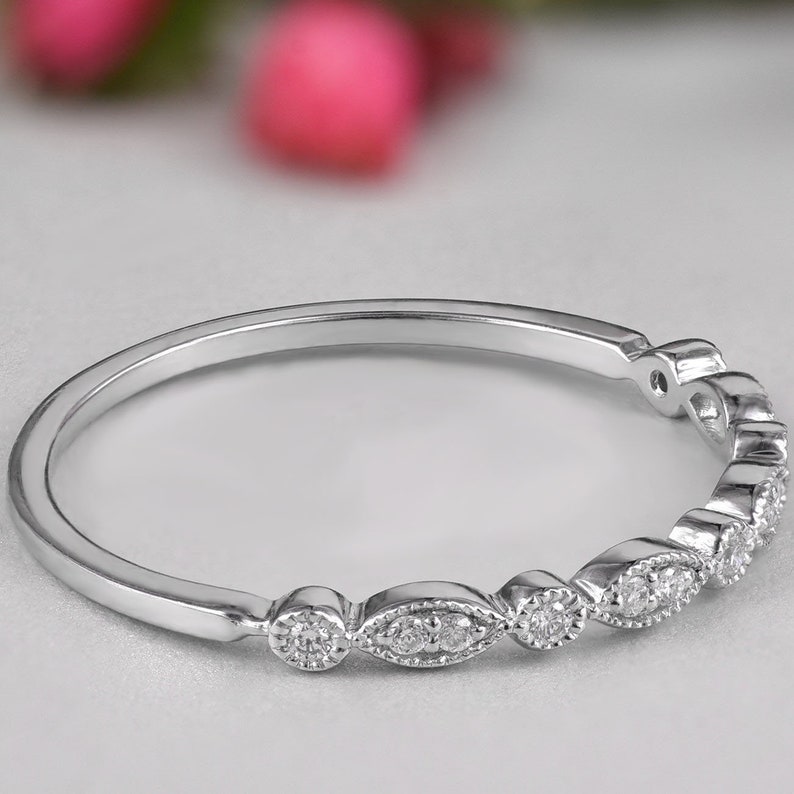 Unique Wedding Band Wedding Bands Women Diamond Wedding Etsy
