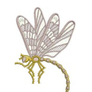 Dragonfly Side Embroidery Motif - 07 - Everlasting Embroidery - by Sue Box