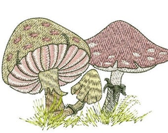 Mushroom Garden Machine Embroidery Design – Sue Box (Digital Download)
