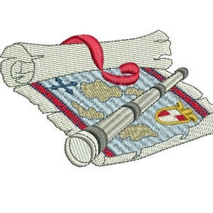 Carte au trésor - Timeless Teddy Bear Treasures machine broderie par Sue Box en 2 tailles