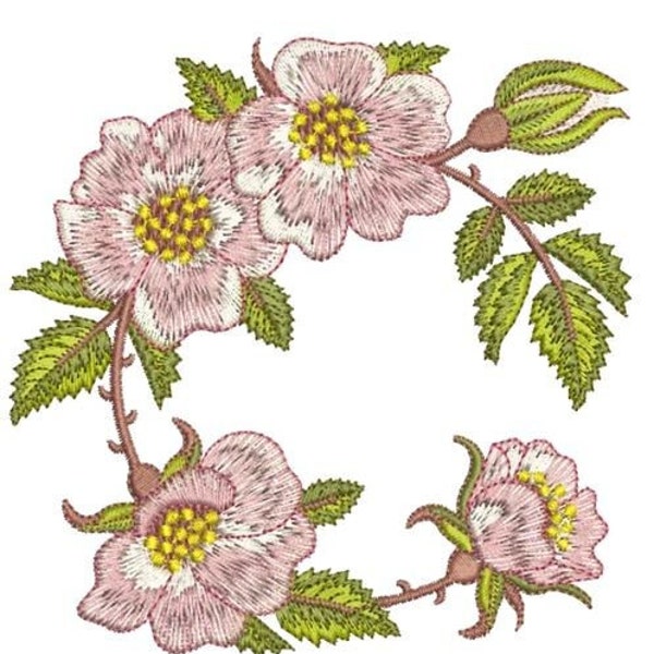 Briar Center Embroidery Motif -10 - Golden Classic - by Sue Box - Machine embroidery in 2 sizes