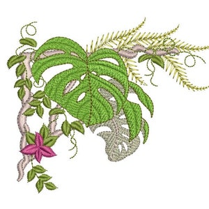 Floral Forest Foliage A Embroidery Motif - 09 - by Sue Box in 2 sizes