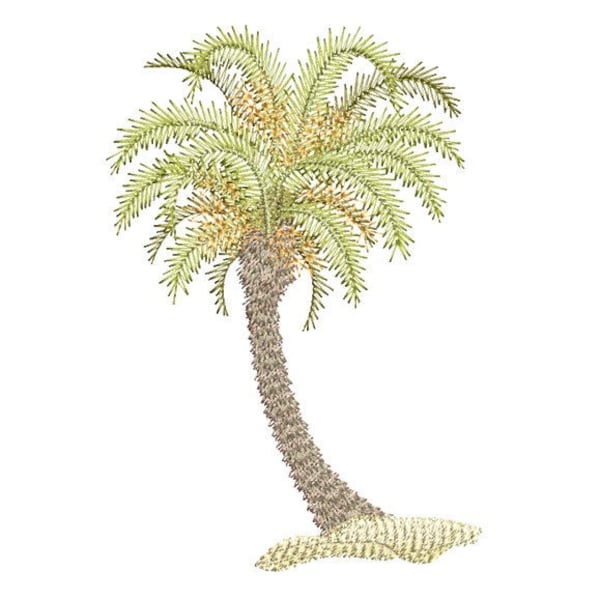 Palm Tree A - Exotic Moroccan machine embroidery design by Sue Box in 2 sizes