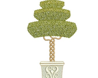 Topiary tree 1 - Machine embroidery design by Sue Box in 2 sizes