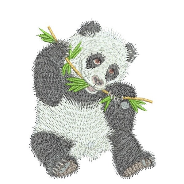 Panda Sit  - machine Embroidery design by Sue Box in 2 sizes